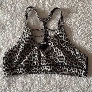 Zyia Leopard Print Strappy Sports Bra, size L?